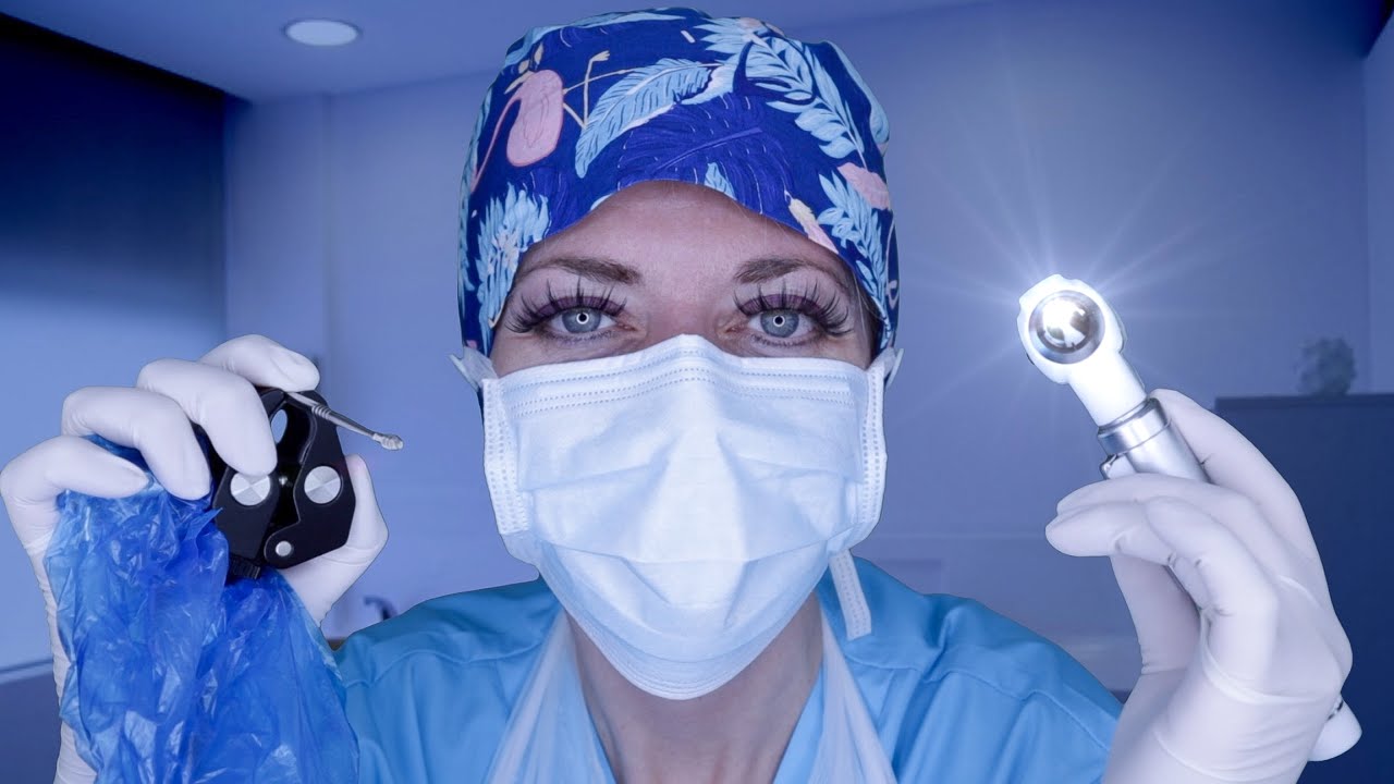 ASMR Ear Exam & Ear Cleaning - Robot Assisted Surgery! Otoscope, Tingly Fizzy Drops, Suction, Typing