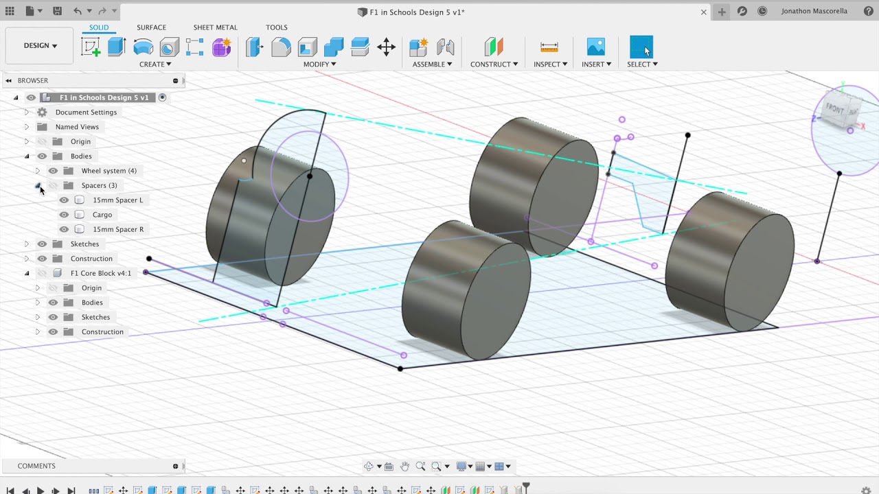 F1 in Schools Fusion 360 car design run through