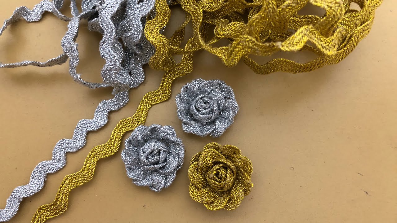 Rick Rack Rose Making | How To Make Rick Rack Flower | Zigzag Lace Flower Tutorial 