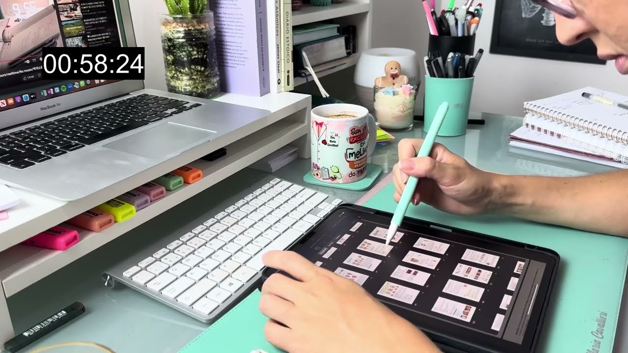 Estude comigo por 1 hora (sons ambientes) - Maria Cavallieri