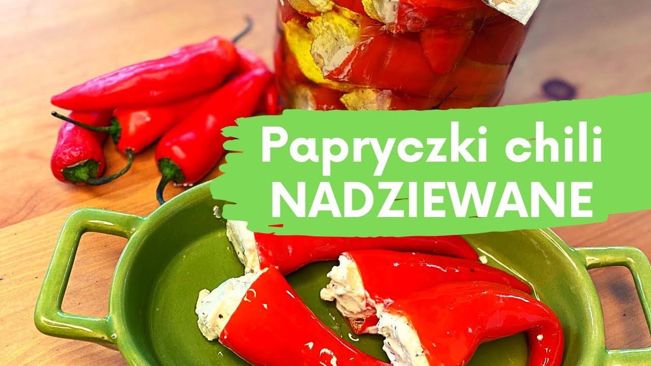 Antipasti - ostre papryczki chili 🌶🌶🌶  nadziewane serkiem w oliwie