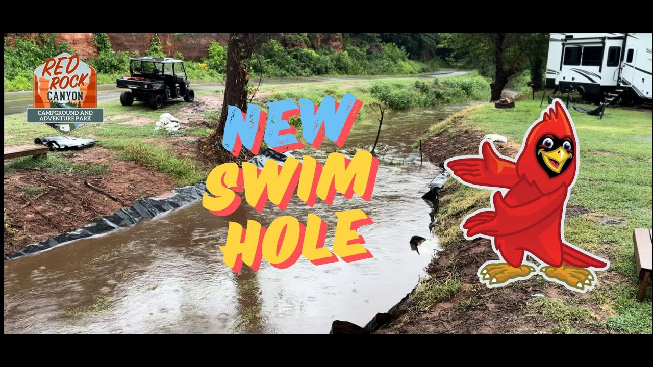 Red Rock Canyon Has A NEW Spring Fed Swimming Hole! #camping #glamping #redrock #rv