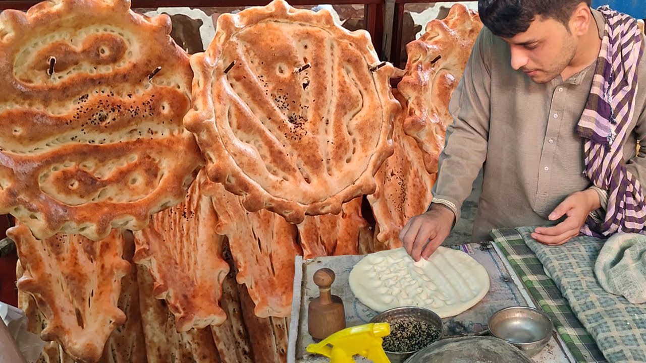 AFGHANI TANDOORI NAAN | Most Satisfying Skills of Making Afghani Roti Designs. Pakistani Street Food