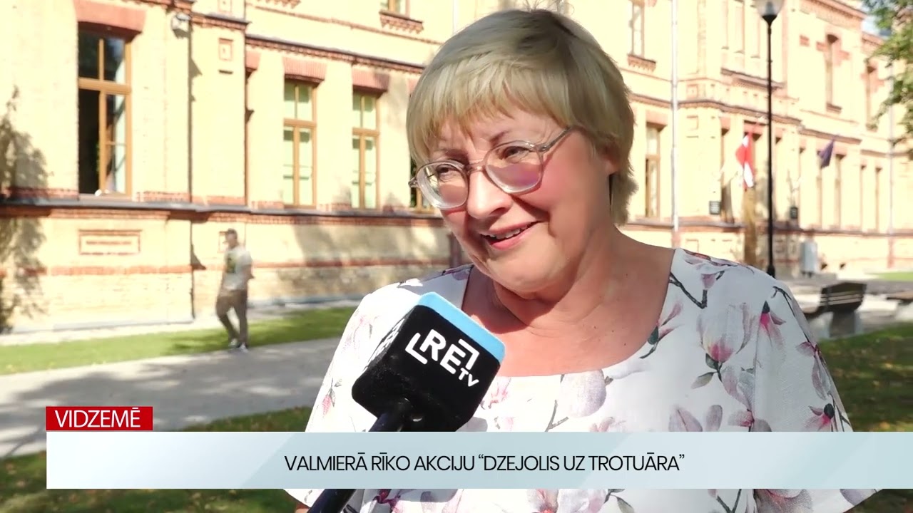 Vidzemē: Valmierā dzejolis uz trotuāra