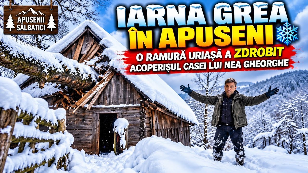 O RAMURĂ A ZDROBIT ACOPERIȘUL CASEI LUI NEA GHEORGHE ❄️ APUSENI