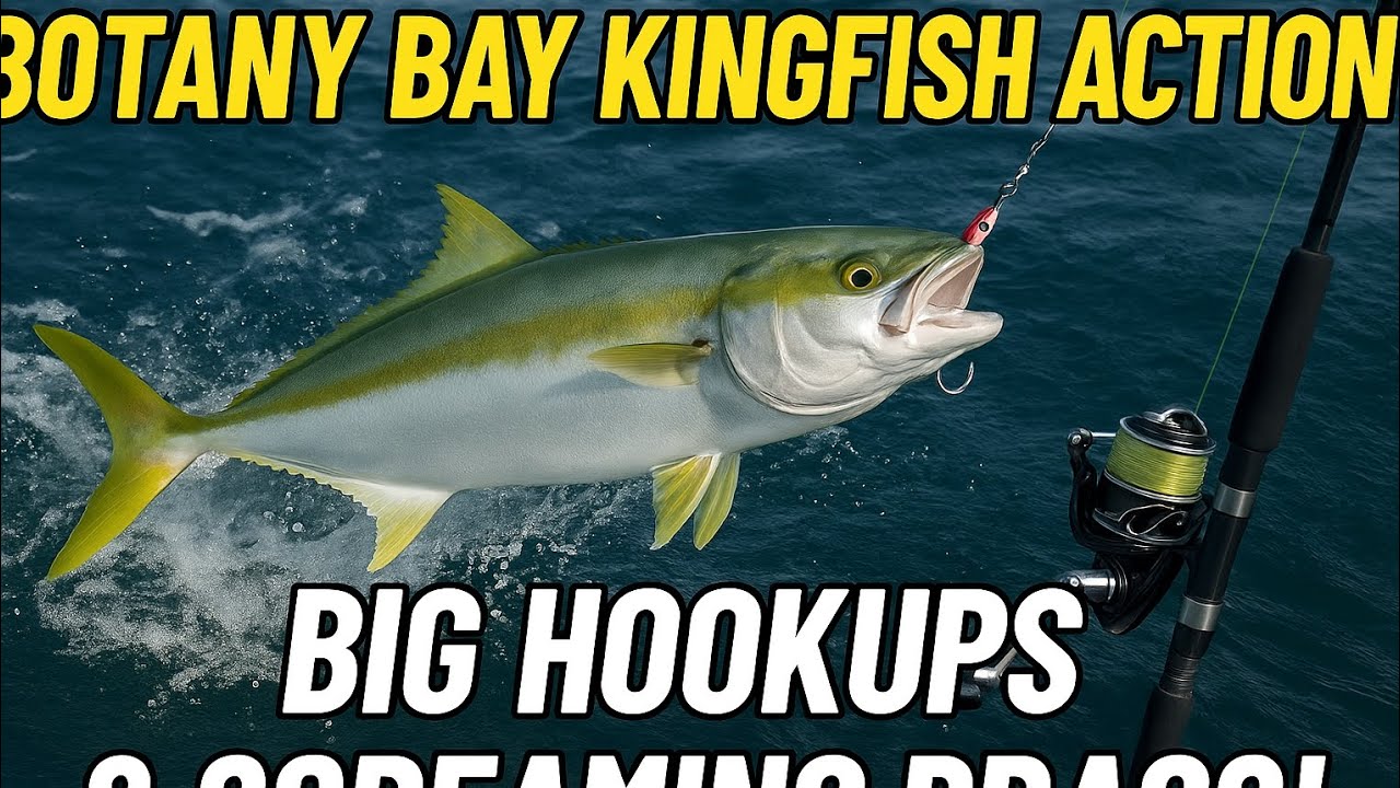 BOTANY BAY KINGFISH ACTION – BIG HOOKUPS & SCREAMING DRAGS!