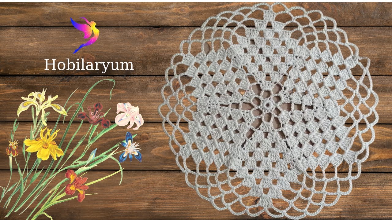 Tığişi Yuvarlak Ortası Yıldızlı ⭐ Dantel modeli Yapımı & Crochetdoily Part 1