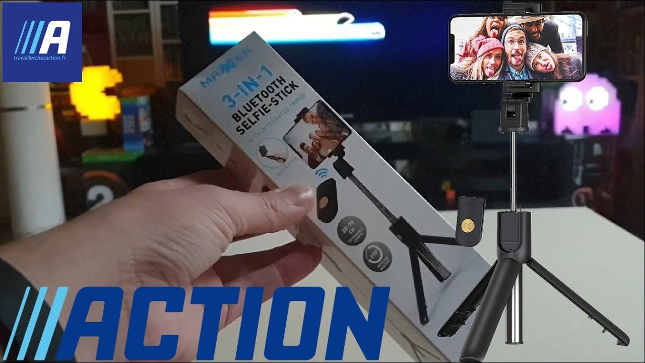 UNBOXING + TEST Trépied / perche pour Smartphone Bluetooth MAXXTER 🔵 de chez ACTION