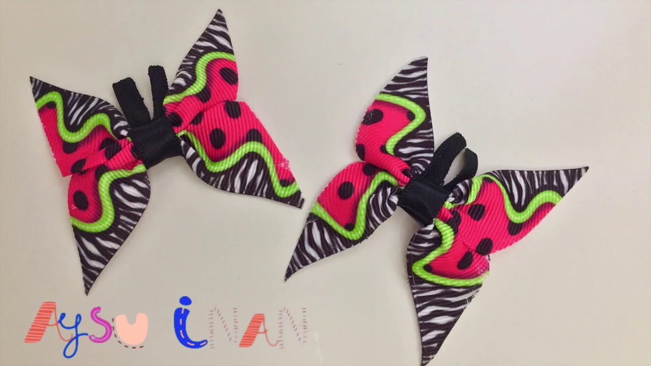 Kurdeleden Kelebek Toka Nasıl Yapılır?🦋🦋🦋 How to Make a Butterfly Ribbon Hair Clip