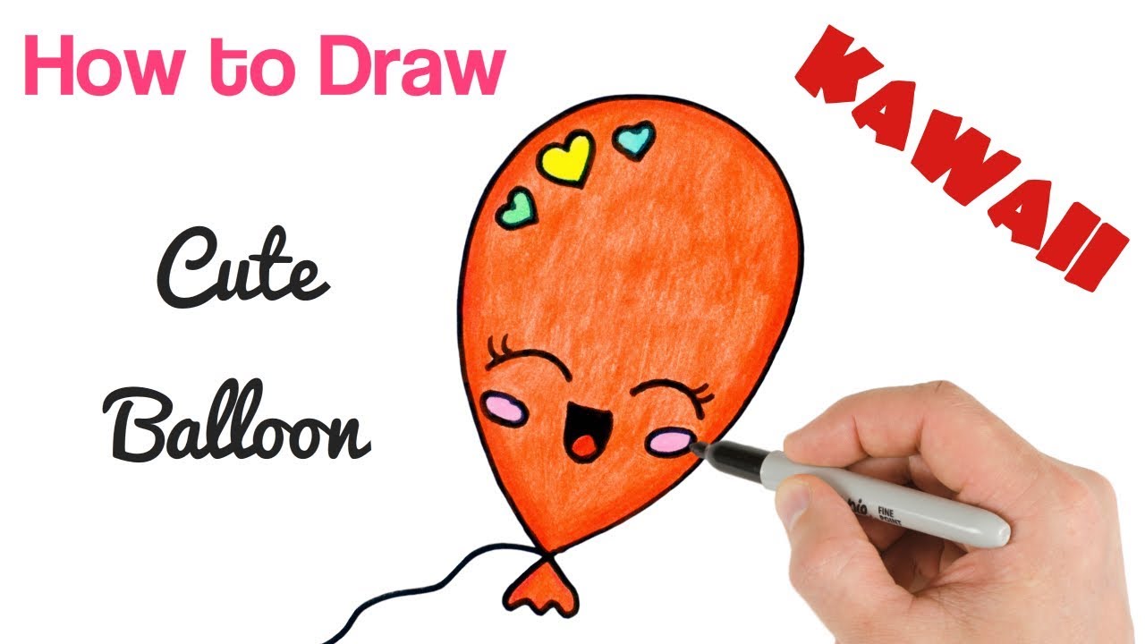 How to Draw a Balloon cute and easy Art Tutorial