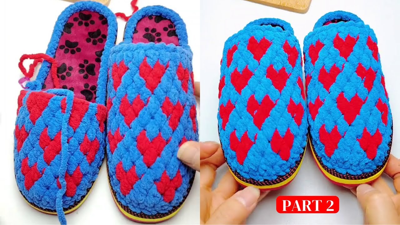 How to Crochet ice strip slippers with different textures