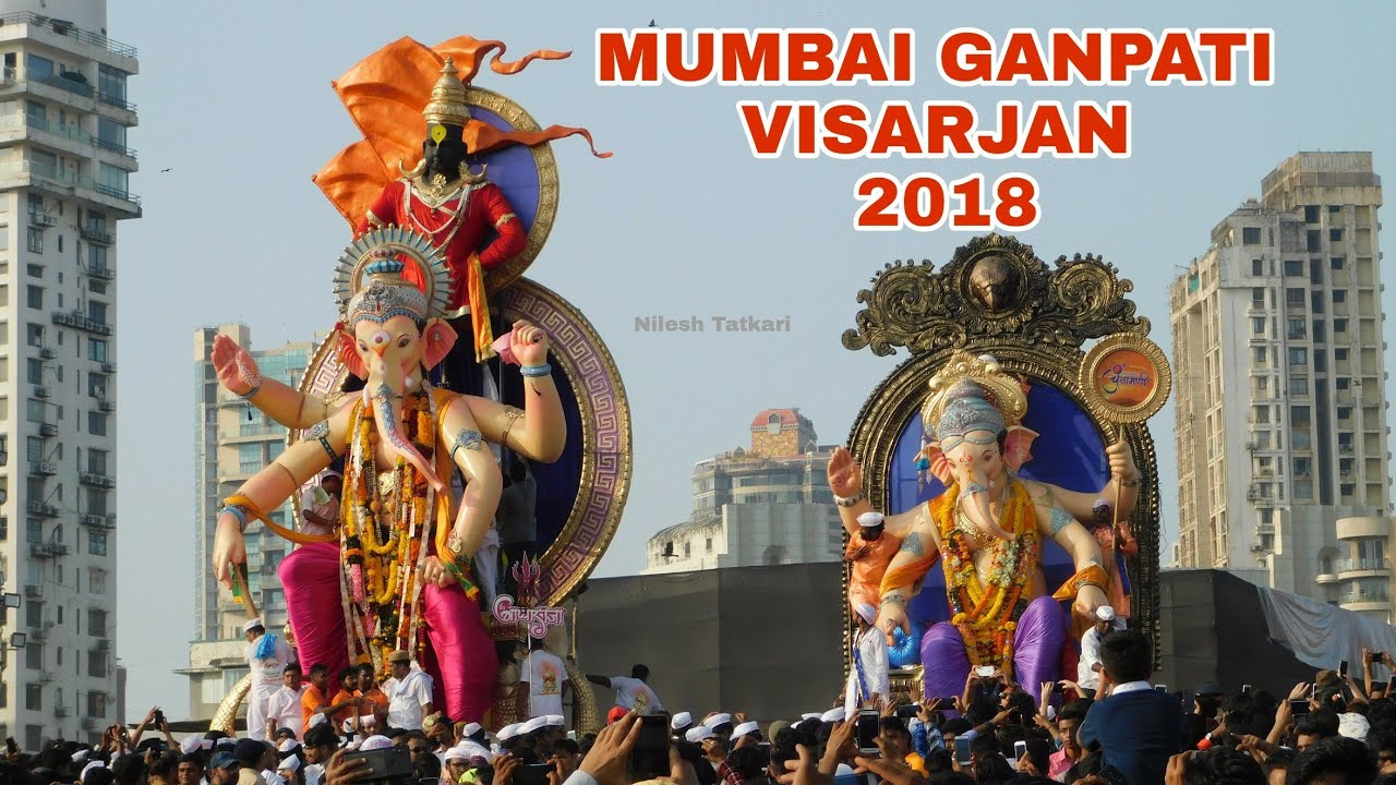 MUMBAI GANESH VISARAJAN AT GIRGOAN CHOWPATTY : MUMBAI GANPATI VISARJAN 2018