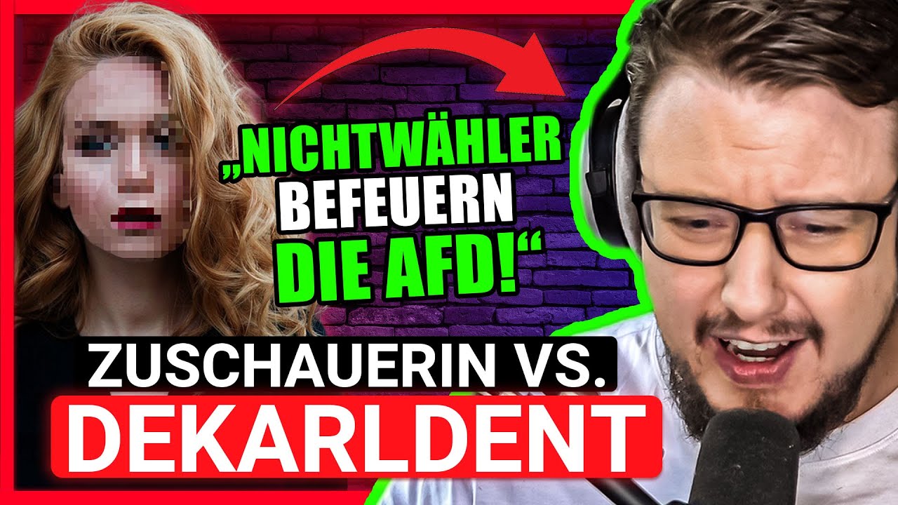 Zuschauerin konfrontiert Dekarldent: NICHTWÄHLER BEFEUERN DIE AFD?! | XL DEBATTE