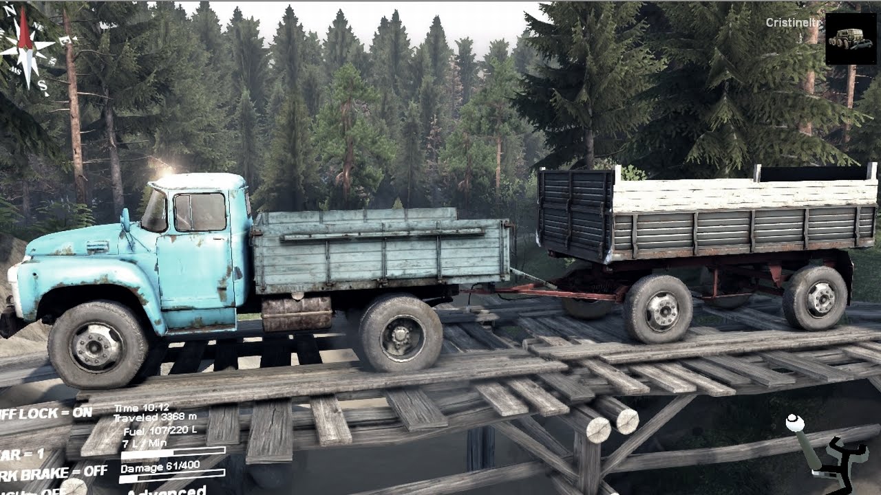 SPINTIRES 2014 - The Hill Map - ZIL 130 + Full Trailer
