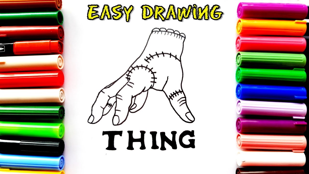 Drawing Thing Wednesday : Thing from wednesday / wednesday addams / easy drawing / drawing tutorial