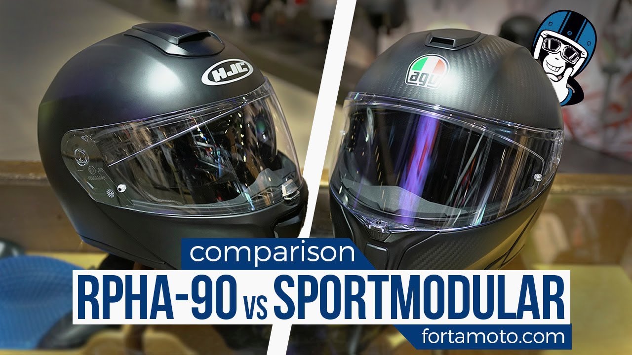 Which helmet is better? HJC RPHA 90 vs AGV SportModular ROAD TEST | FortaMoto.com