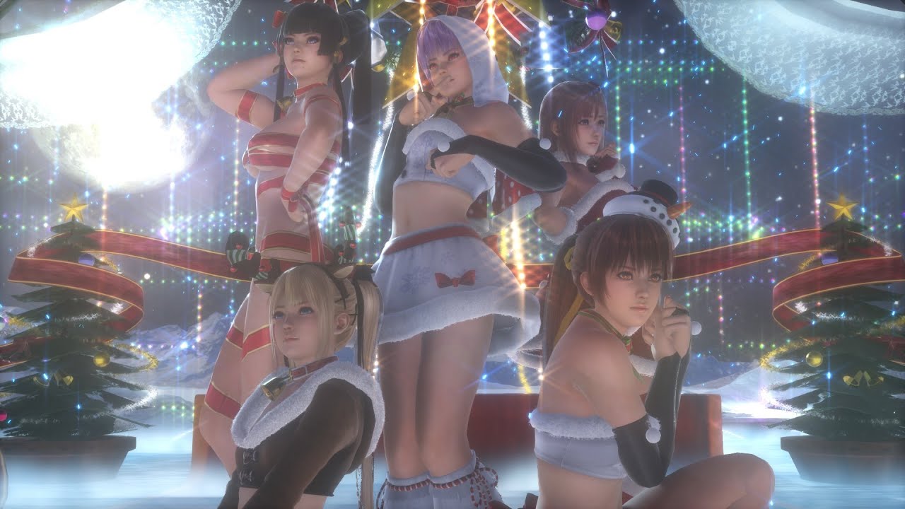 【MMD】DOA ayane kasumi honoka nyotengu marierose 気まぐれメルシィ christmas version sdPBR 4K