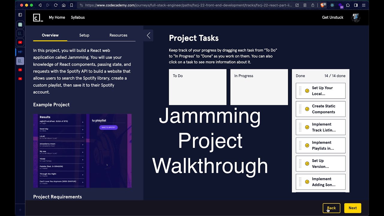 Jammming 2.0 using Functional Components | A Codecademy Project