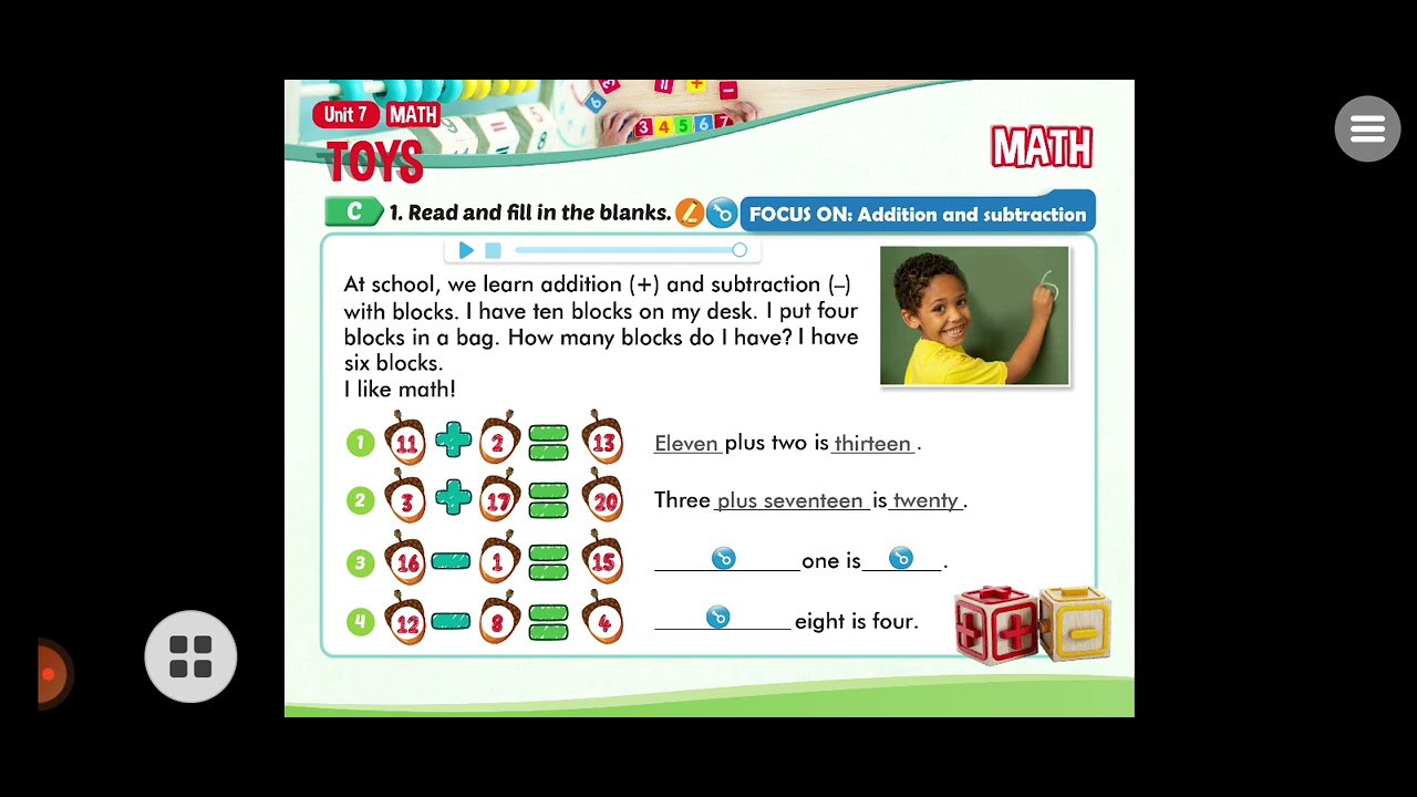 Tieng anh 3 I learn smart start unit 7 TOYS MATH