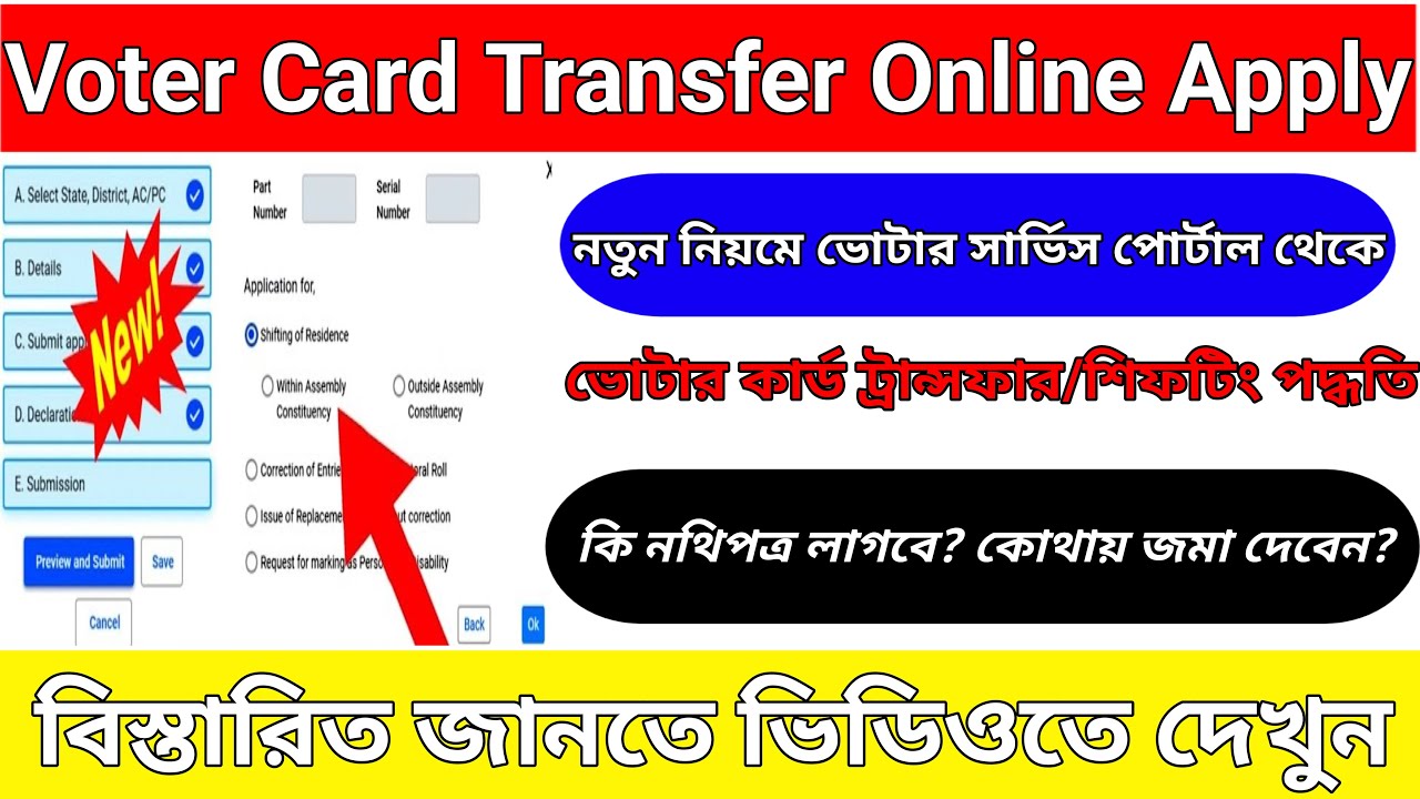 Voter ID card transfer 2023| voter card Shifting online | voter ID card transfer after marriage||