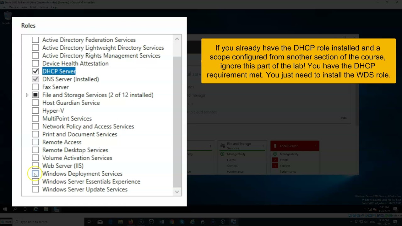Install WDS on a Microsoft Server Using Virtualbox