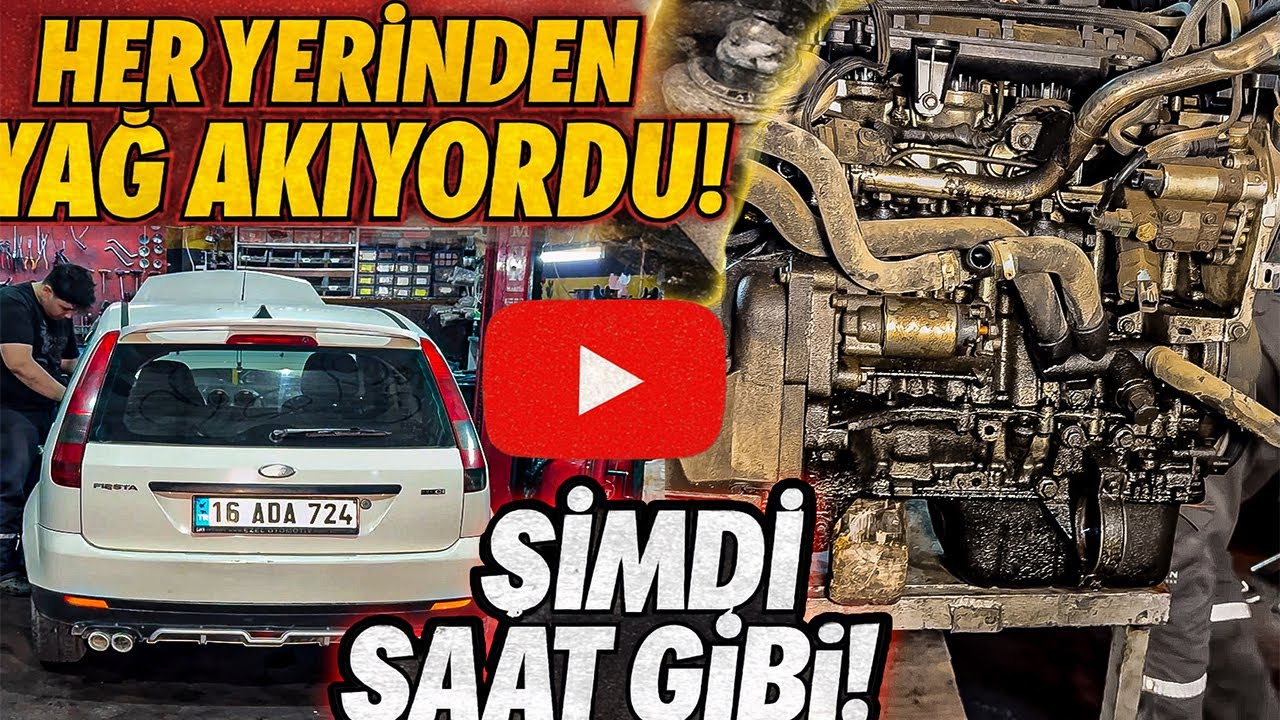 AŞIRI YAĞ KAÇAĞI ŞİKAYETİ İLE GELEN FORD FİESTA 1.4 TDCİ  MOTOR ARACIN MOTORUNU İNDİRDİK !