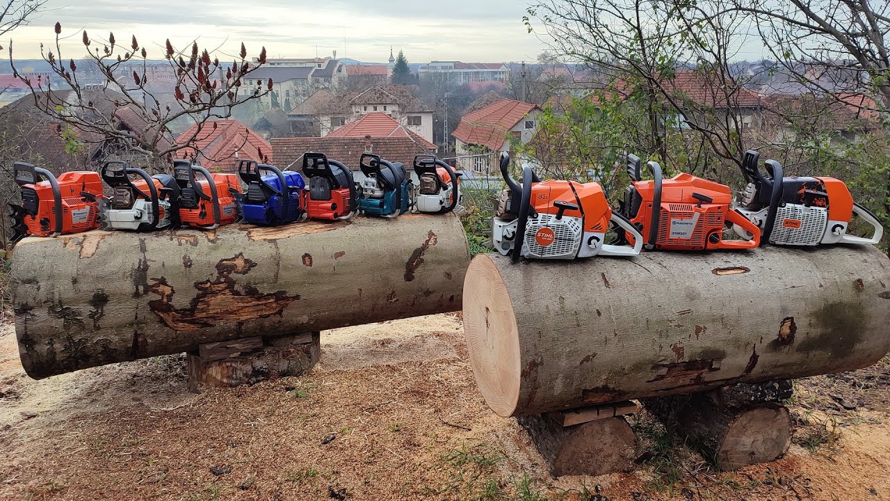 Chainsaws battle Stihl MS 881, MS 880, MS 661, MS 462, Husqvarna 3120xp, 395xp, 390xp, Makita 7900..