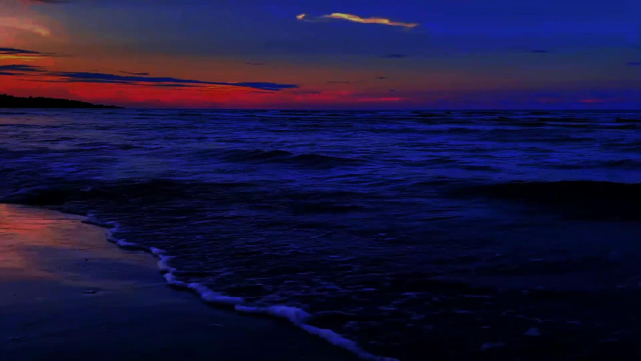 Soothing Night Surf Ambience with Gentle Ocean White Noise