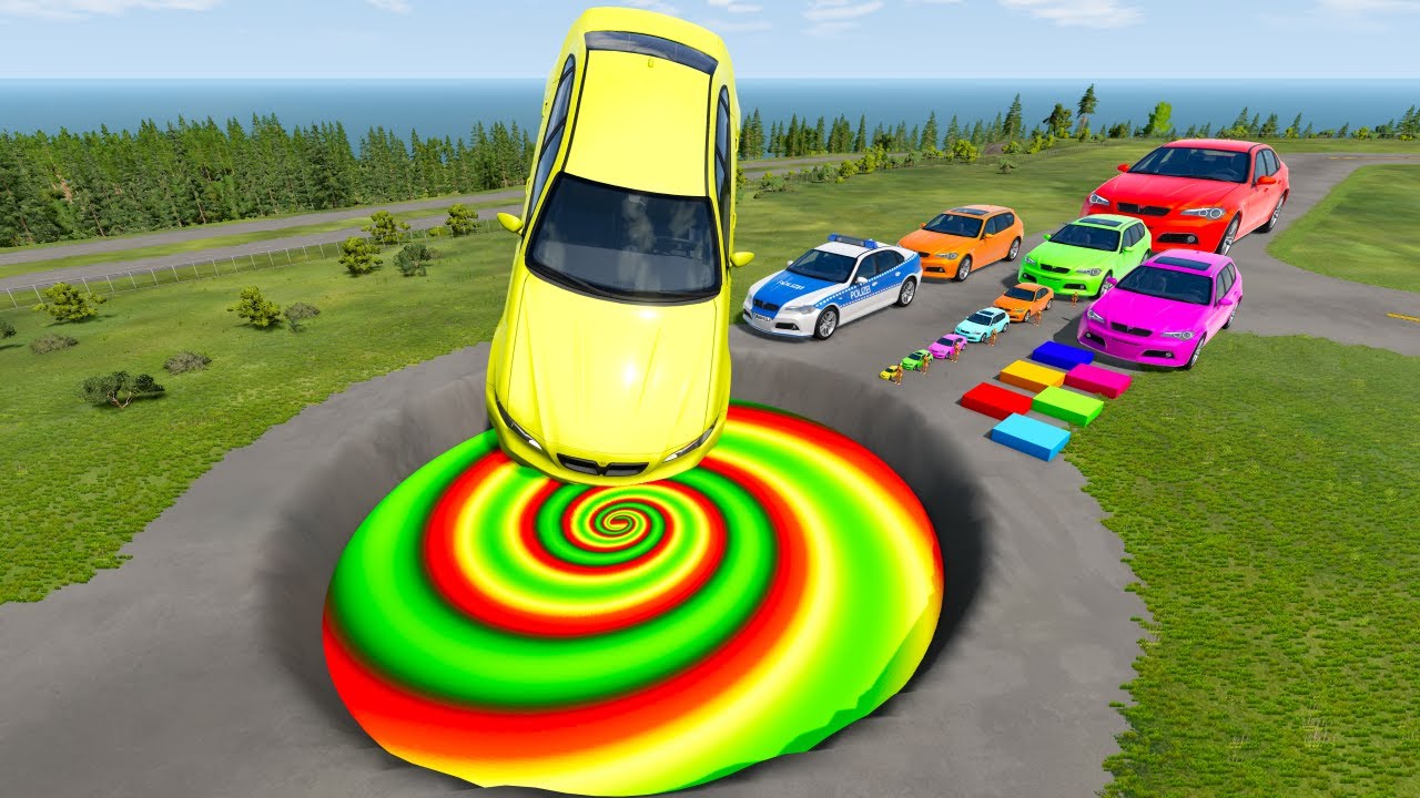 BIG & SMALL CARS vs GIANT PIT #195 - BeamNG.drive Ninja BeamNG !