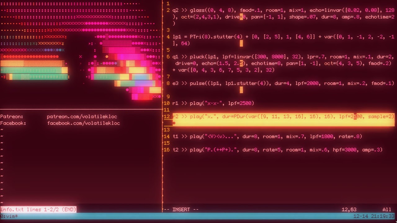 volatile kloc - Back and forth (foxdot algorave impovisation)