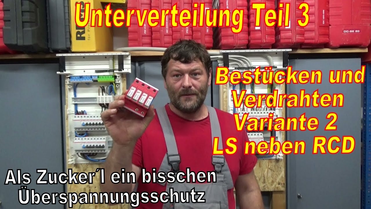 Unterverteilung Teil 3 Best&uuml;cken und Verdrahten wenn RCD und LS nebeneinander sind.
