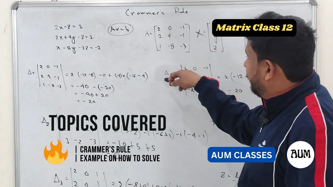 Class 12 Maths – Cramer’s Rule One Shot Revision