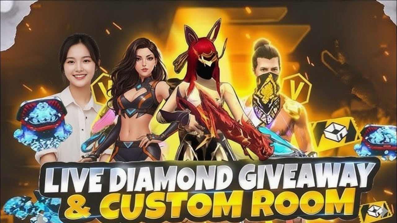 FREE FIRE LIVE 🔥 Custom Room + Giveaway 🎁 | Intense Gameplay & Headshots! #freefire #ff