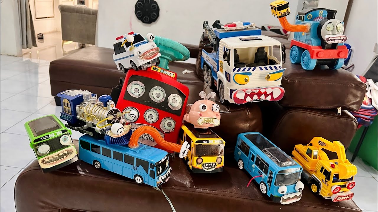 Bermain BUS HANTU, tayo little bus, kereta api laba laba