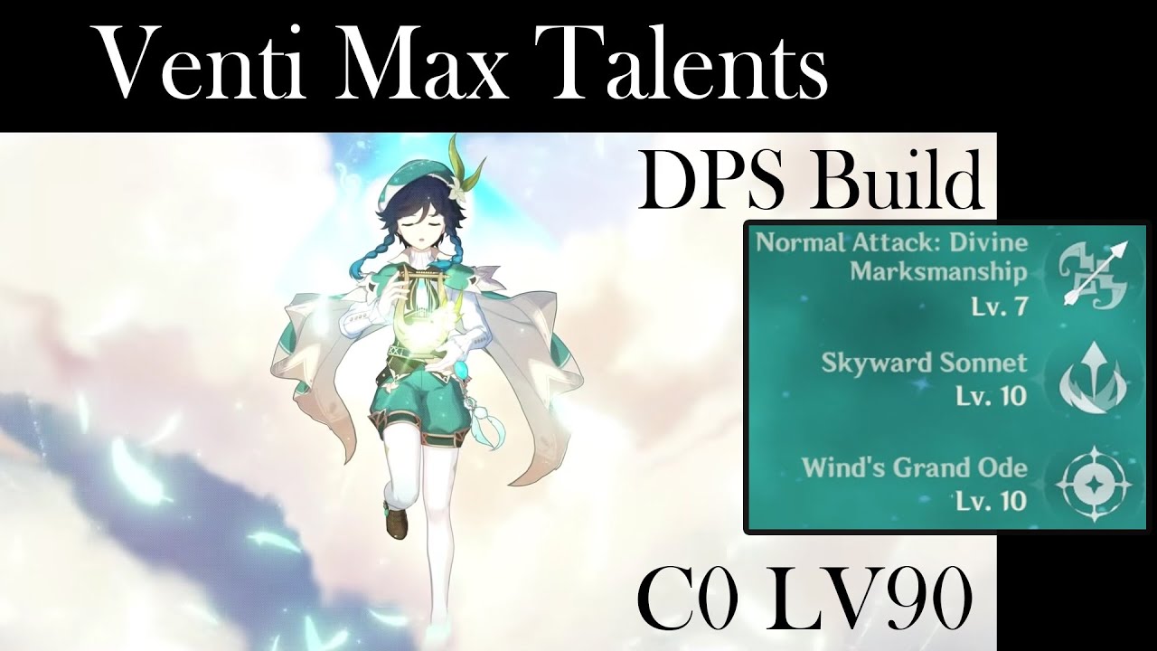 MAX Talents Venti is unstoppable - damage showcase & DPS build - Genshin impact