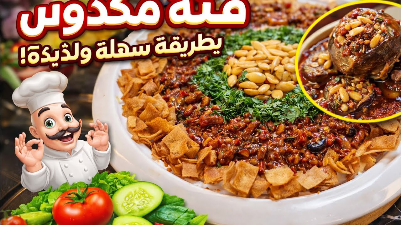 فتّة مكدوس ولا أطيب 😍 وصفة شامية رح😋 تدمنها من أول لقمة🥰فتّة 🔥المكدوس الأصلية 👌  🤯 وصفة ترند 🔥