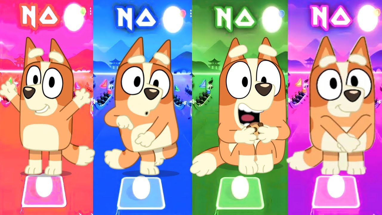 "BLUEY MAGIC 🆚 BLUEY BINGO FRIENDS 🆚 FUNNY MOMENTS | Tiles Hop Edm Rush Gameplay!"