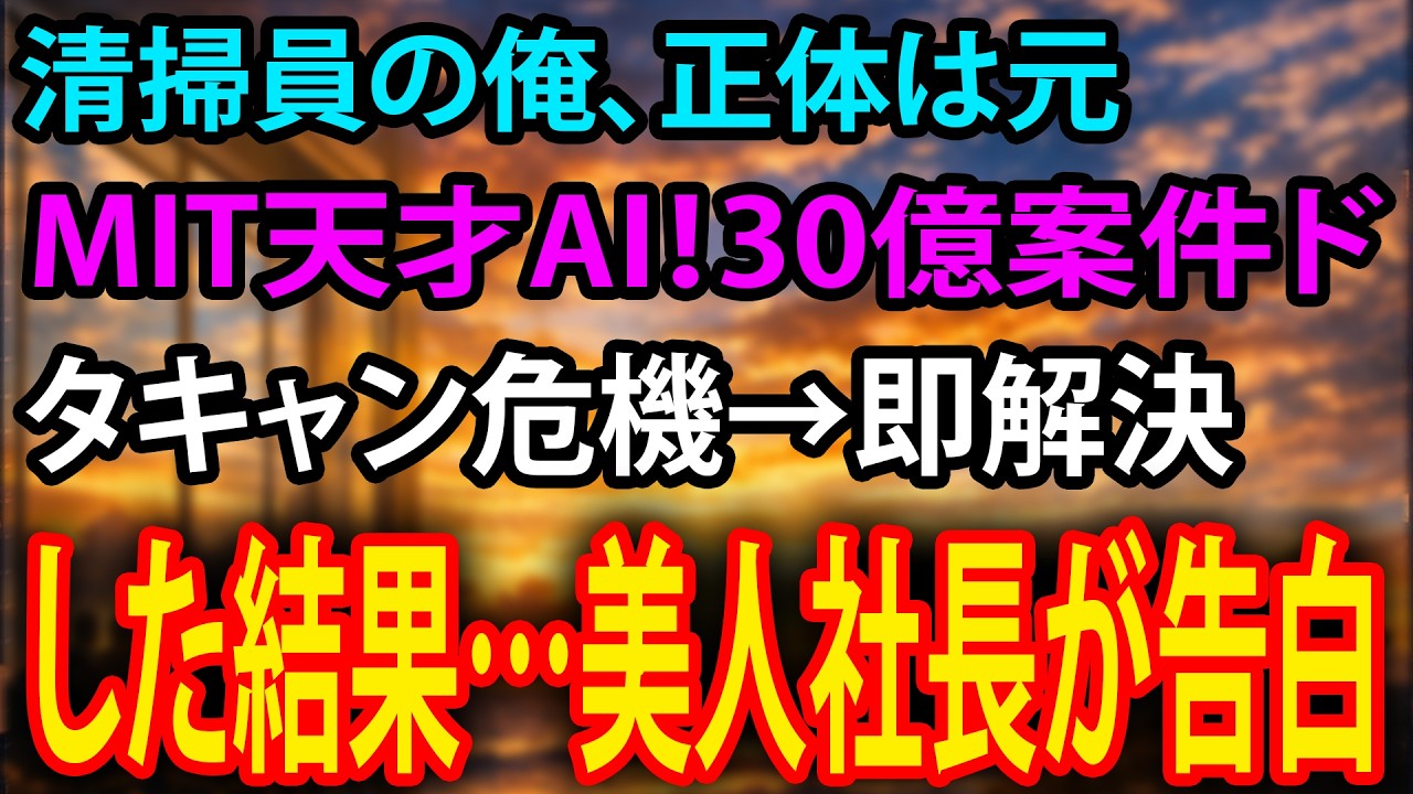 【感動】清掃員の俺＝元MIT天才AI！30億案件を救った瞬間、美人社長が…