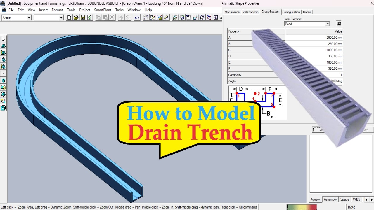SP3D Training | Lecture 35 | Model Drain Trench in Smart Plant 3D #sp3d 