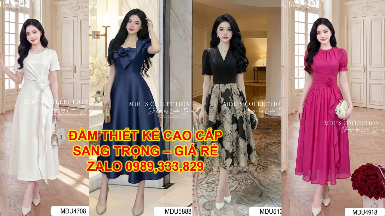 V2563 - 5 Kiểu Đầm Xòe Thiết Kế Sang Trọng, Thanh Lịch | Váy Xòe Nữ Tôn Dáng 2026