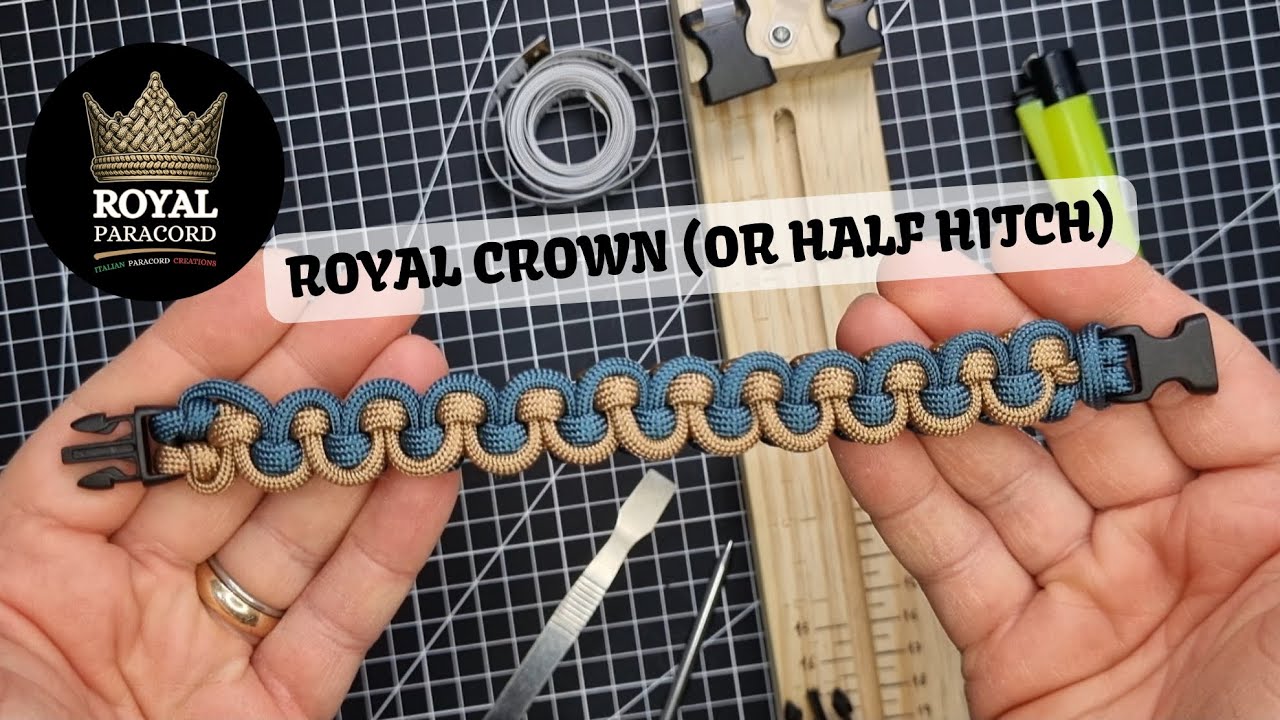 Bracciale Paracord ROYAL CROWN (or HALF HITCH) Paracord Bracelet Tutorial
