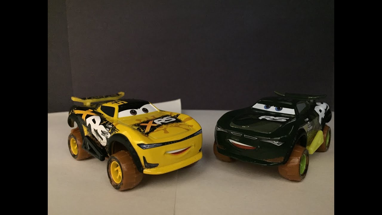 Mattel Pixar Cars 2019 XRS Mud Racing Leak Less (George New Win) and Trunk Fresh (Steve Lapage)