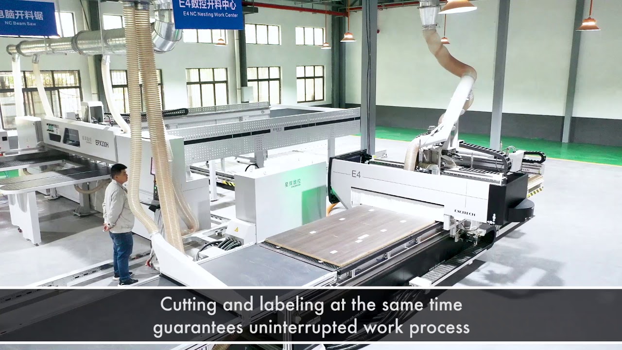 EXCITECH Nesting with Automatic Pre labeling for panel furniture Manufacturing