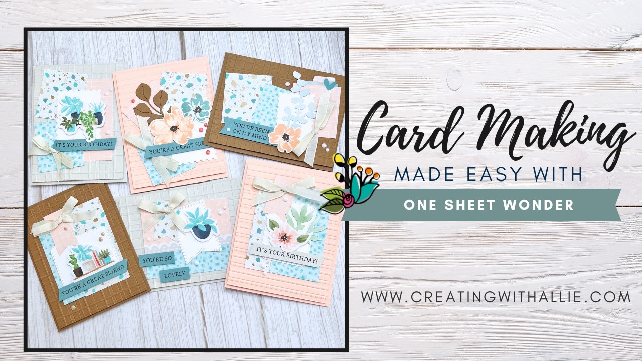 SIX cards with ONE Sheet Wonder Template using the Hobby Haven Paper Pack