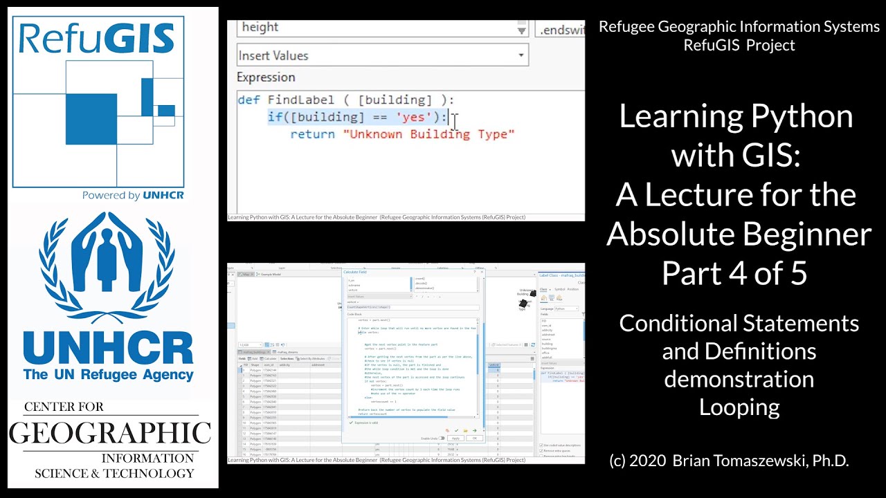 Learning Python with GIS: A Lecture for the Absolute Beginner: Part 4 of 5 (Defs demo, Looping)