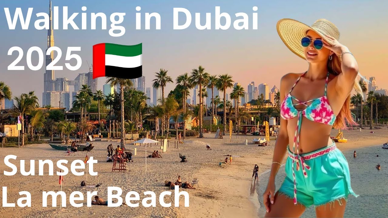 Dubai 🇦🇪 La Mer Beach Sunset Walk | Chill Vibes, Beachfront Cafés & Sea Views [4K] Walking Tour
