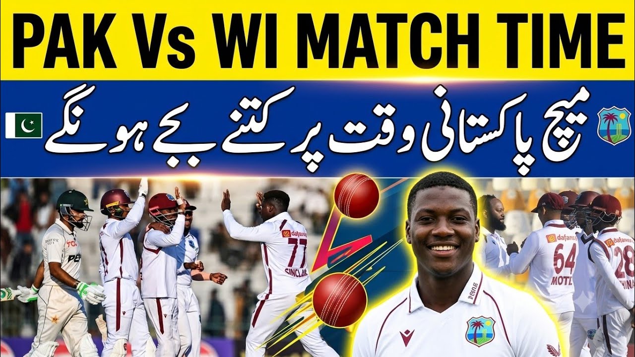 Pakistan Vs West Indies Test Series Schedule And Time Table