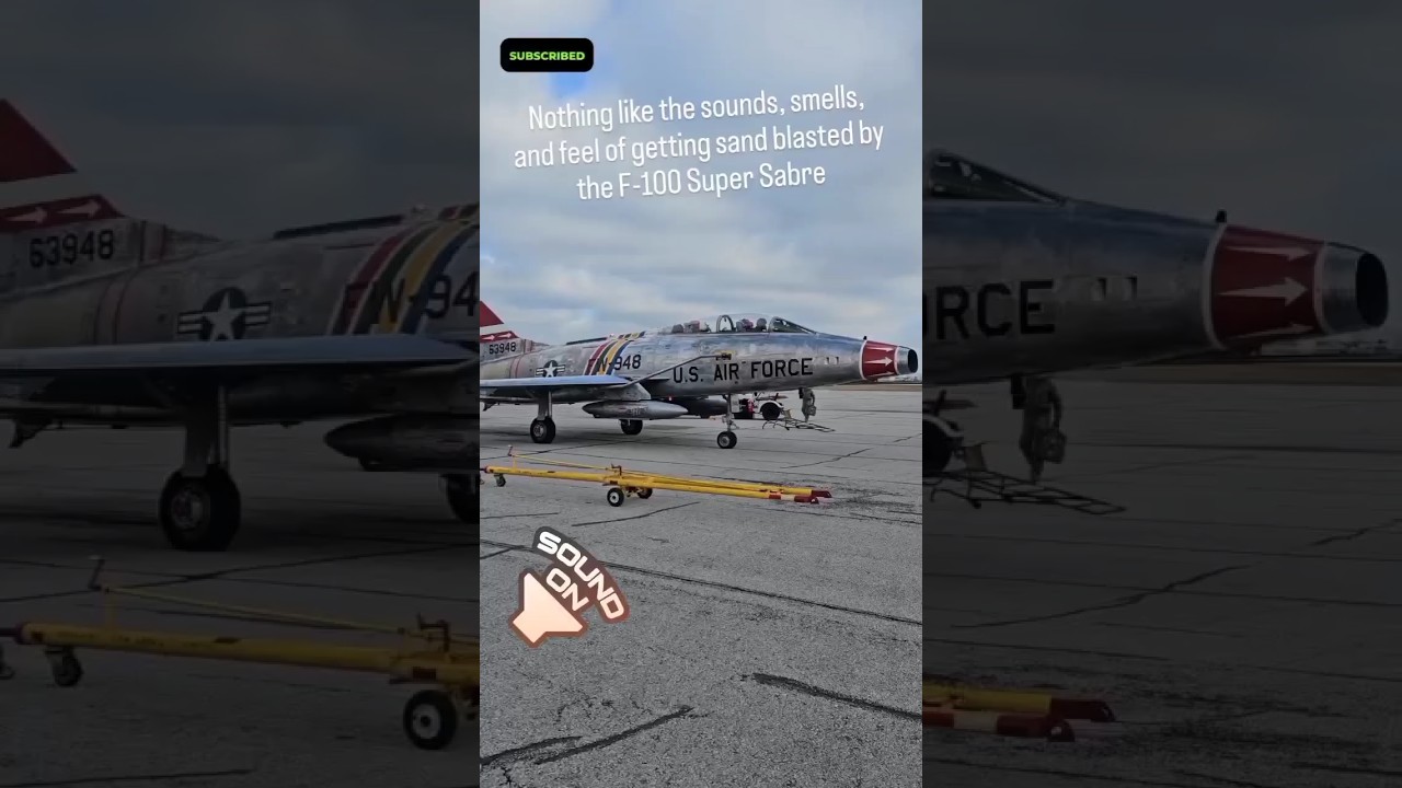 F-100 Super Sabre engine sound 🛩️🔥🔥😱 #shorts #f100 #aviation #aviationlovers