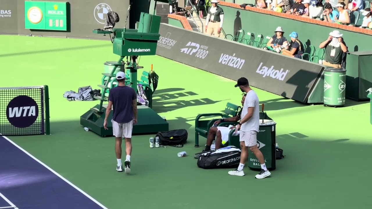 Gael Monfils v Marcus Giron Practice Match at BNP Paribas Open Indian Wells 2026