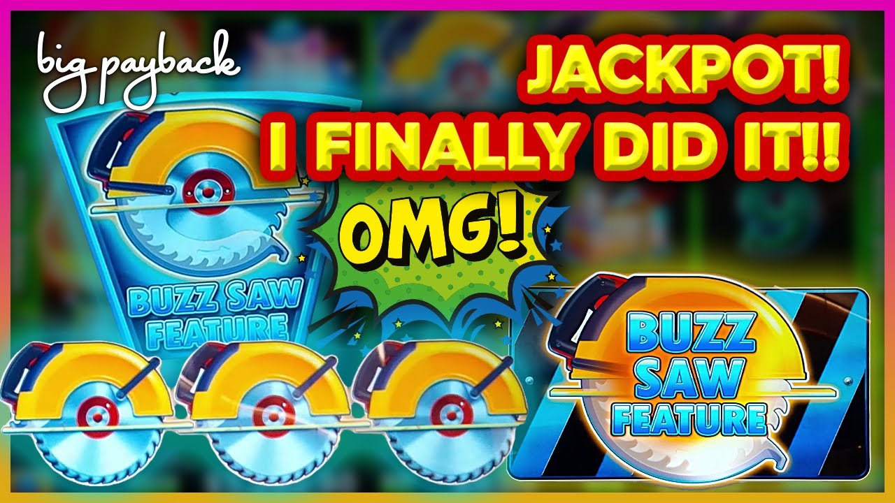 OMG! My FIRST JACKPOT on the Buzz Saw Feature!! Huff N' More Puff Slots - HANDPAY!